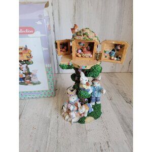 Easter collection large treehouse rabbits unique rustic decor birdhouse unique‎